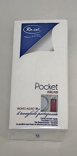 KJB Products 100 Premium Quality Linen Feel Airlaid White Pocket Napkins - 40x40cm (4 x 25 packs)
