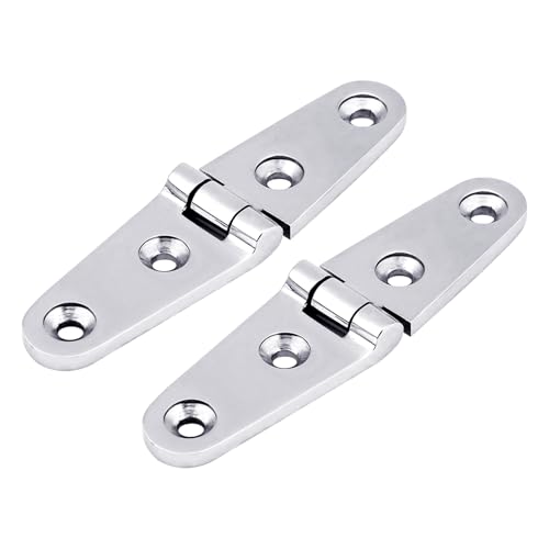 Keenso Scharnier Marine, Edelstahl Scharnier für Boot, Scharniere Klappbar, Scharniere Reparaturplatte Bootskabinentür für Deckel Luken, Fächer und Türen (2 Stk. 103 * 27)
