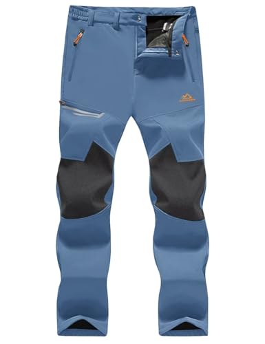 MAGCOMSEN Men's Winter Pants Fleece Lined Ski Snow Pants Water Resistant 4 Zip Pockets Outdoor Pants