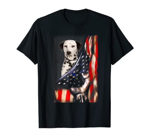 Perro Perro Perro Amantes Perros Bandera Estados Unidos Dálmata Camiseta