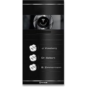 Metzler Video Türsprechanlage 3 Familienhaus | Türklingel mit Kamera FullHD | Opt. 7″ Monitor | Smartphone App | Mit Anschluss für Türöffner | Anschluss: 2-Draht IP | Tiefschwarz | VDM10 2.0 Colson