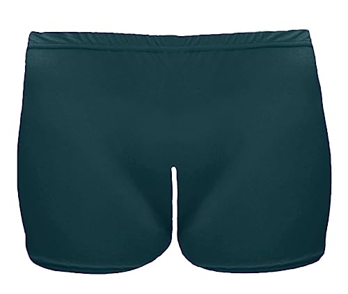 Pantalones cortos de microfibra para niñas con diseño elástico de neón y cintura alta segura