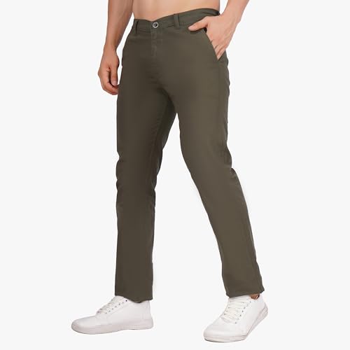 Image of Men's Regular Fit Linen Trousers | Slim Fit Lightweight Casual Pants | Stylish Dress Pants for Office or Travel | Premium Luxury Linen Trouser Pant with Breathable Comfort