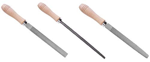 3 Piezas | Juego de limas de madera | Escofinas | Mango de madera | Acero CrMo