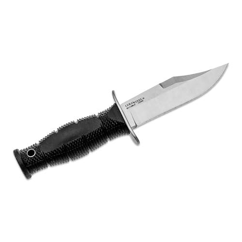 Image of Cold Steel Mini Leatherneck Clip Point Compact Lightweight 3.5 inch 8CR13MOV Steel Fixed Blade Outdoor Hunting Utility Knife, 3.25 inch Textured Ergonomic Kray-Ex Handle, Secure-Ex Sheath