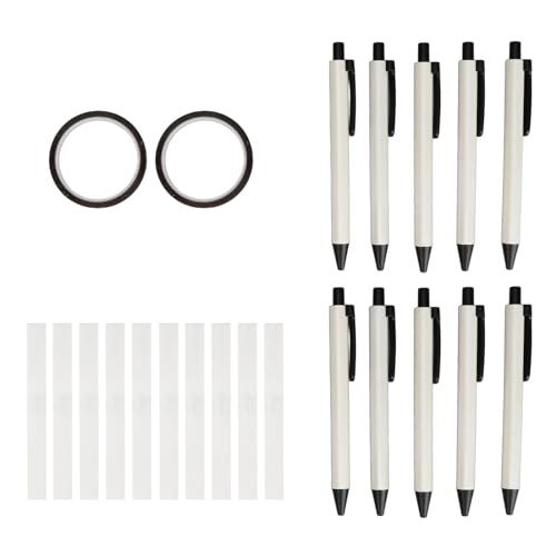 Kuuleyn 10PCS Sublimation Pens Blank, Thermal Transfer Ballpoint Pen with Coated Aluminum Tube Sublimation Pen for DIY Office School Stationery Supplies