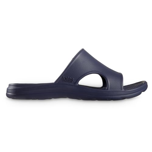 Image of Totes Men's Everywear Slide Sandals Lightweight Waterproof Comfort Slides with Cushioned Footbed for Pool, Beach & Everyday Wear