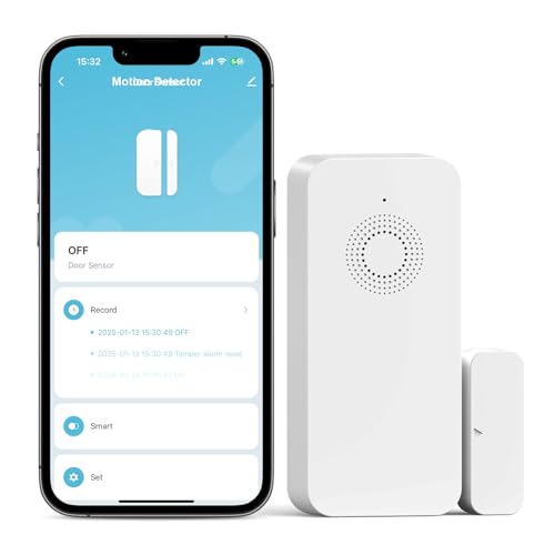 Clouree Security Window and Door Alarm Sensor, Wireless Sensor Door Window Burglar Alarm Door Chimes When Door Opens 5-Level Volume Control Wireless Easy Installation for Home, Garage