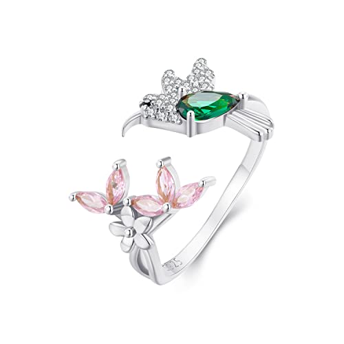 Bagues en argent sterling 925 anneau ouvert ajustable fleur de lotus