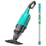 Efurden Handheld Pool Vacuum, Rechargeable Pool Cleaner with Running Time up to 60-Minutes Ideal for Above Ground Pools, Spas and Hot Tub for Sand and Debris, Green