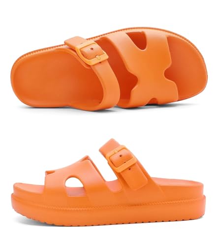 Image of Haifago Women's Platform Sandals with Arch Support, Summer Beach Slides Adjustable Buckle Comfortable Lightweight EVA Slip on Slide