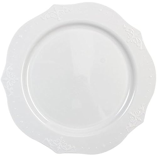 Elegant White "Antique" Plates - 7" (Pack of 20) - Timeless Design - Perfect for Parties & Special Occasions