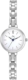 JewelryWe Damenuhr Elegant Analog Quarz Armbanduhr Damen Klein Einfach Business Casual Uhr mit Metall-Armband Silber