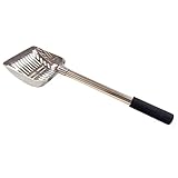Cat Litter Scooper Metal Cat Litter Scoop Long Handle Cat Scoop Aluminum Litter Box Scooper Kitty Litter Scoop Non-Stick Stronger Large Cat Litter Sifter Scoop Manages Big Clumps of Multi-cat Families