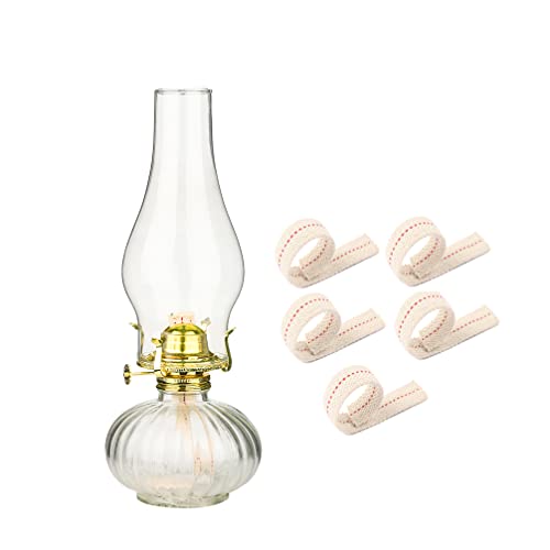 amanigo Lámpara de aceite de cámara grande - Farol de queroseno vintage de cristal para interiores Cover