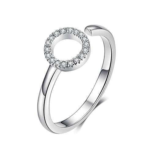Bague ajustable argent 925 anneau cercle ouvert pour le quotidien