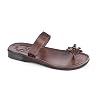 Esther - Leather Flower Flip Flops - Womens Sandals