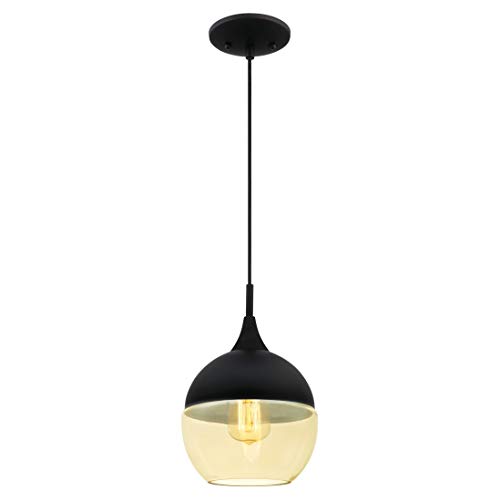 Suspension goutte E27 Westinghouse en acier noir mat pour illuminer votre table de salle à manger