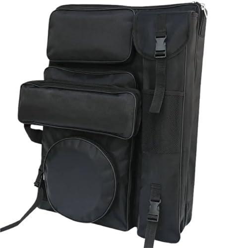 WAJJWI Kunstmappe Faltbare Kunsttasche Schwarz