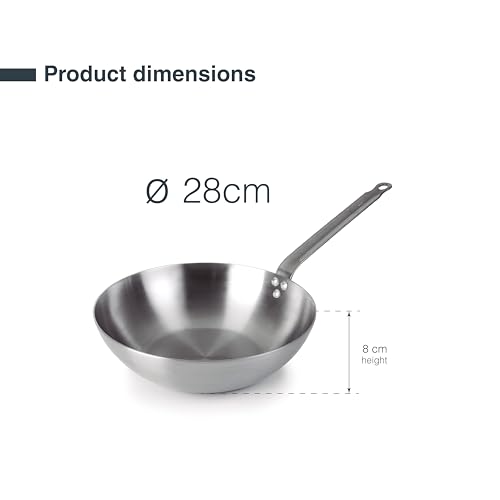 Wok Ferrum d.28 cm en fer robuste pour toutes plaques de cuisson