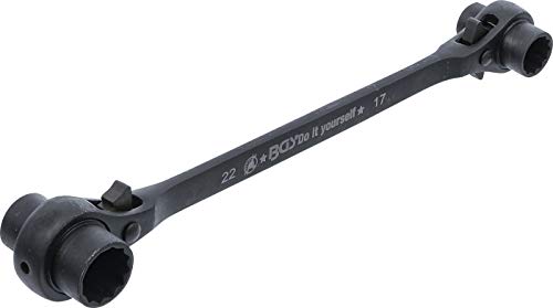 BGS Diy 6843 | Gerüstbauer-Knarre | 4-in-1 | SW 14-17 - 19-22 mm | Gerüstbauratsche/Gerüstbauknarre