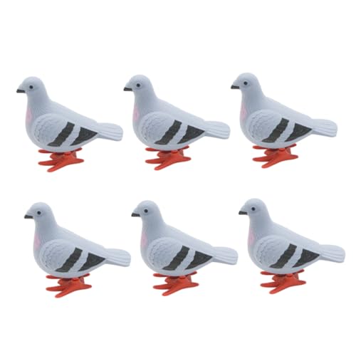 BRIGHTFUFU 6Pcs Wind Up Pigeon Adorable Cartoon Clockwork Pigeon Models for Fun Educational Great for Home Decoration and Coordination Development