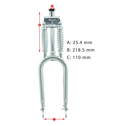Tracer Fk-Ds20218110H-Cp 20" Lowrider Chopper Bike Dual Spring Classical Fork, 1 Inch Threadless #TOP6