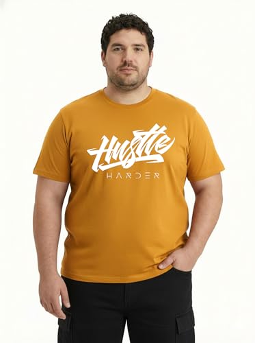Image of Toodlegram Men Plus Size Printed T-Shirt | Round Neck Half Sleeves | Regular Fit Big & Tall | Pure Cotton Casual Summer Wear T-Shirt for Men