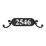 ADDRESSES OF DISTINCTION Charleston Mailbox Address Plate – Mailbox Plaque With Silver Reflective Vinyl Numbers – Customized House Digits – Double Sided Sign – Rust Proof Aluminum - Hardware Included
