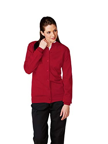 Averill's Sharper Uniforms Female Classic Jersey Crew Neck School Cardigan, Lipstick, Youth Large