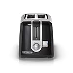 BLACK+DECKER 2-Slice Toaster, T2569B, Extra Wide Slots, 6 Shade Settings, 850 Watts, Crumb Tray, Cancel Button