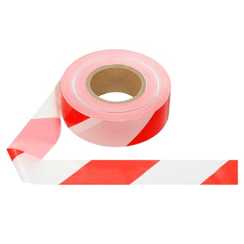 YOKIVE 1000ft x 2\'\' Warning Tape, 1 Pcs High-Visibility PE Floor Marking Roll Caution Tape for Flagging Construction Outdoor Warning, Red, White