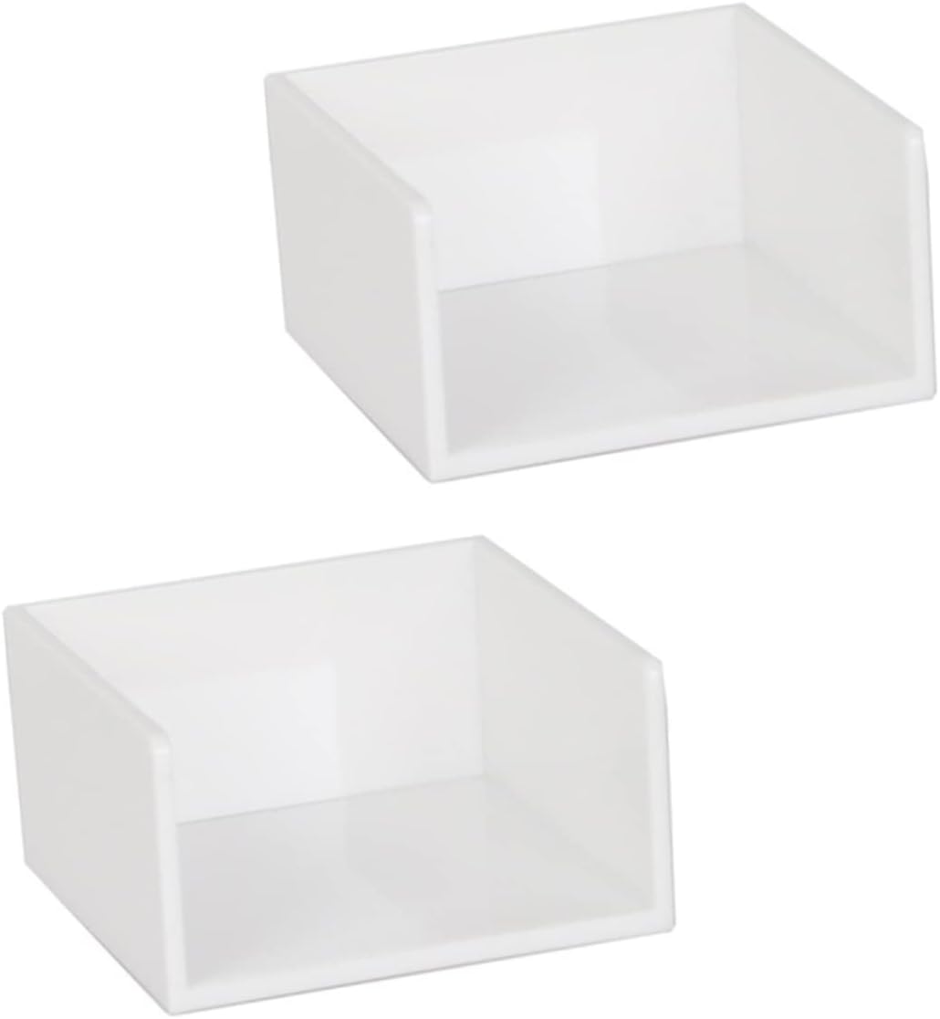 Desktop Note Holder Dispenser for Memo Sheets, White Organizer Box | Easy to Clean, Anti Scratch, Wear Resistant, Portable Design, Classroom Desk Supplies and Workspace Storage