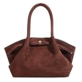 Fashion Faux Suede Tote Bag for Women Dumpling Designs Crossbody Hobo Handbag Women Vintage Shoulder Bag Purse (offee)