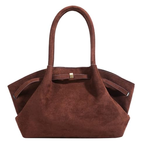 Fashion Faux Suede Tote Bag for Women Dumpling Designs Crossbody Hobo Handbag Women Vintage Shoulder Bag Purse (offee)