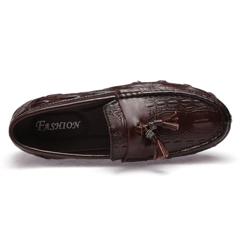 Men's Penny Loafers Moccasin Driving Shoes Fashion Crocodile Printed Slip On Flats Boat Shoes3