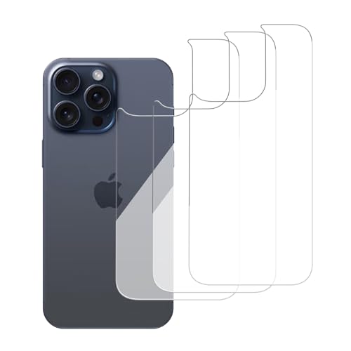 iCsapr 3 Pack Glass Back Screen Protector Compatible for iPhone 15 pro max / 14 Pro Max [6.7 Inch] [9H Hardness]-HD Tempered Glass Scratch Resistant pelicula traseira rear glass protector