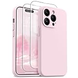 OTOFLY for iPhone 14 Pro Case, Upgraded Silicone 14 Pro Phone Case [2 Pack Screen Protectors][Camera Protection] Shockproof Women Men Girl Protective Case Cover for iPhone 14 Pro 6.1' - Ice Pink