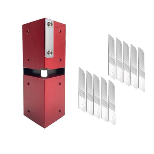 Helilyco Rascador de filete de madera con 10 cuchillas, cortador de corte de aleación de aluminio para acabado de bordes de precisión, color rojo