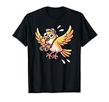 Adorable oiseau avec chapeau et jumelles ; dessin animé kawaii pour les amateurs d'oiseaux et niches amusantes pour observateurs d'oiseaux