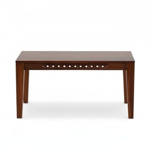 Image of Solid Sheesham Wood Non-Cushioned Living Room Benches, Wooden, Wooden Seating Bench for Home & Office l CNC Top Natural Teak |
