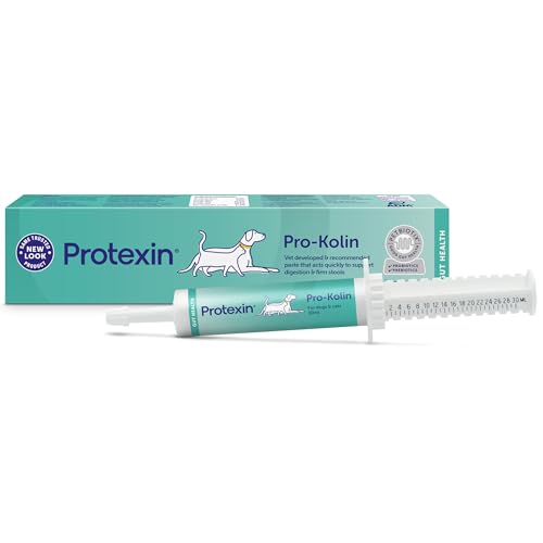 Protexin Pro-Kolin Probiotic & Prebiotic Digestive Support Paste for Dogs & Cats Fast-Acting Gut Soothing Formula with Kaolin Helps Firm Stools Vet Recommended 30ml Syringe