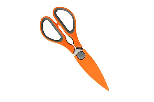 Utility Scissors with Magnetic Case (Orange with Gray Accents)