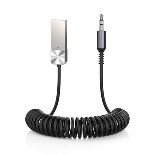 GLOBELEC Aux to Bluetooth 5.3 Adapter,USB-3.5mm Aux Audio