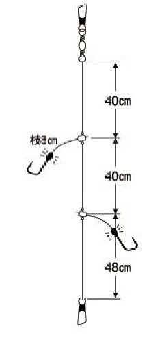 Gamakatsu M105 9-0.8 2 Hook Plump (Gold) Luminous miniatura 2