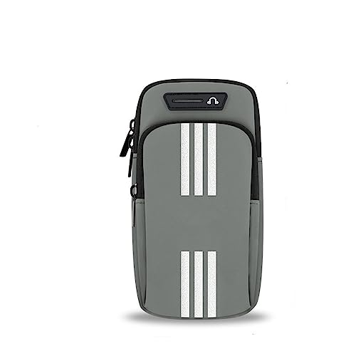 Bolsa para Brazos,Brazalete Movil Correr Deportivo, Móvil Bolsa para–Brazos Fundas Impermeable con Orificio Auriculares, Brazalete Porta Movil Running para Deporte,Aire Libre,Fitness. (Gris)