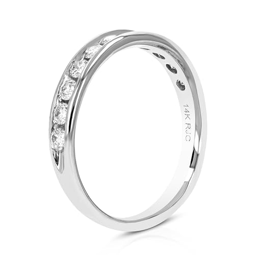 1/4 cttw to 1 cttw Diamond Wedding Band for Women, Comfort Fit Diamond Wedding Band in 14K Gold Channel Set, Size 4.5-104