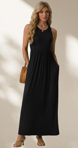 GRECERELLE Women's Summer Sleeveless Casual Long Tank Maxi Dress with Pockets (XS-3XL)4