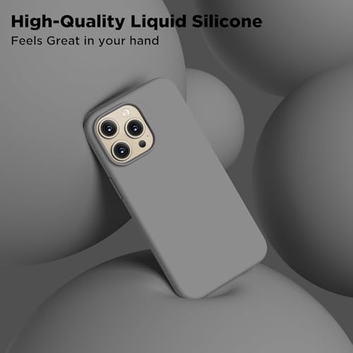 Image of Back Cover for iPhone 13 Pro Case,[Military Shockproof Protection] Liquid Silicone Case with [Soft Anti-Scratch Microfiber Lining for iPhone 13 Pro (Dark Grey)