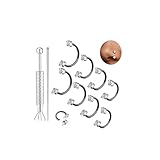 Chriscoco 16G/18G/20G Piercing Nariz Acero Quirurgico 7/8/10/12mm Piercing Septum Oro Argento CZ Piercings Oreja Negro Piercings Helix Labret Cartílago Daith Para Mujere Hombre